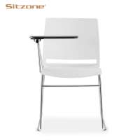 Sitzone factory price stackable office visitor staff conference training chair with writing table